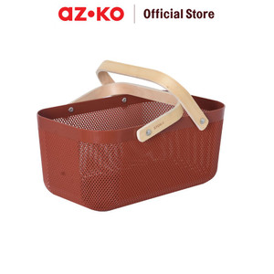 AZKO Stora 40x25x18 Cm Keranjang Penyimpanan Wood Handle - Merah