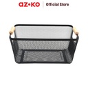 AZKO Stora 31x23x13 Cm Keranjang Penyimpanan Wood Handle - Hitam