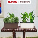 AZKO Clover Pot 27 Cm Alea Pot Tanaman - Cokelat Tua