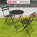 AZKO Soleil Lucio Bistro Set Kursi & Meja Teras Lipat - Hitam