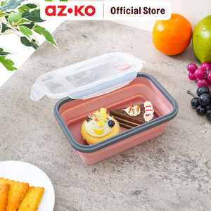 AZKO Ataru 1.2 Ltr Wadah Makanan Silikon - Abu-Abu/Pink