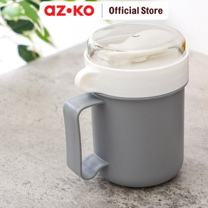 AZKO Ataru 500 ml Wadah Makanan Cylinder - Putih/Abu-Abu