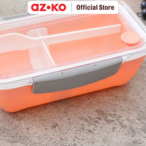 AZKO Ataru 600 ml Wadah Makanan Spork Clip Gmr - Coral