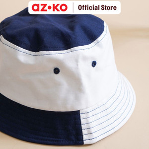 AZKO Ataru Topi Bucket Patches - Biru/Putih