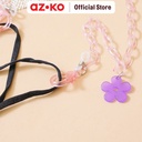 AZKO Ataru Tali Masker Flower - Pink/Ungu