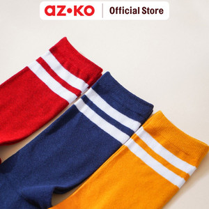 AZKO Ataru Set 3 Pasang Kaos Kaki Crew - Navy / Merah / Kuning