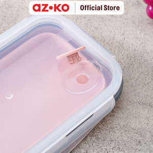 AZKO Ataru 1.2 Ltr Wadah Makanan Silikon - Abu-Abu/Pink
