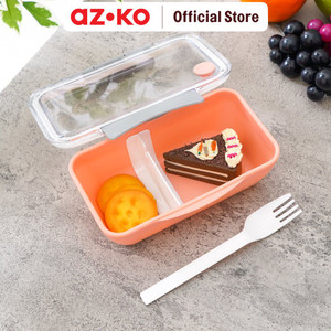 AZKO Ataru 600 ml Wadah Makanan Spork Clip Gmr - Coral