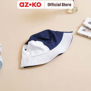 AZKO Ataru Topi Bucket Patches - Biru/Putih