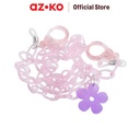 AZKO Ataru Tali Masker Flower - Pink/Ungu
