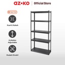 AZKO Tactix 80x30.5x175 Cm Rak Besi 5 Tingkat - Hitam