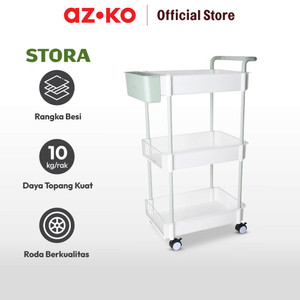 AZKO Stora Rak Troli 3 Tingkat Plastik - Hijau