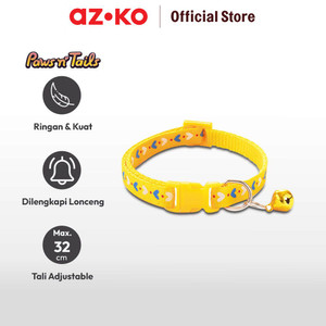 AZKO Paws N Tali Kalung Kucing Print Love - Kuning