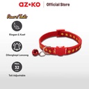 AZKO Paws N Tali Kalung Kucing Star Print - Merah