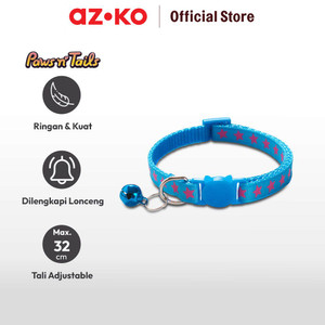 AZKO Paws N Tali Kalung Kucing Star Print - Biru