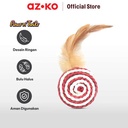AZKO Paws N Tail Mainan Kucing Woven Bulu Round - Merah