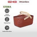AZKO Stora 40x25x18 Cm Keranjang Penyimpanan Wood Handle - Merah