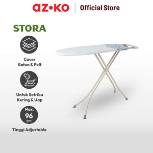 AZKO Stora 134.3X35X96 cm Meja Setrika Lipat Eucaelyptus