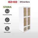 AZKO Stora Lemari Pakaian Lipat 6 Pintu - Putih