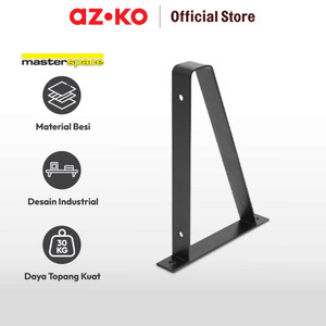 AZKO Masterspace 17 Cm Bracket Rak Dinding Industrial - Hitam