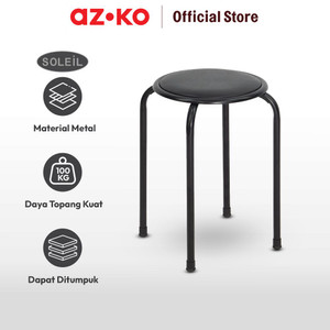 AZKO Soleil Bangku Metal Padded - Hitam