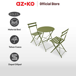 AZKO Soleil Lucio Bistro Set Kursi & Meja Teras Lipat - Hijau