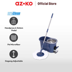 AZKO Proclean Set Alat Pel Putar Dengan Ember 2 In 1 - Biru