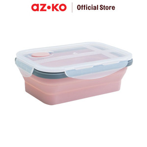 AZKO Ataru 1.2 Ltr Wadah Makanan Silikon - Abu-Abu/Pink