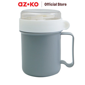 AZKO Ataru 500 ml Wadah Makanan Cylinder - Putih/Abu-Abu