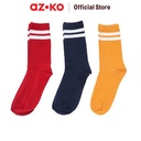 AZKO Ataru Set 3 Pasang Kaos Kaki Crew - Navy / Merah / Kuning