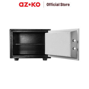 AZKO Krisbow 42x35x30 Cm Brankas Tahan Api Yb300ak - Hitam/Abu-Abu