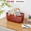 AZKO Stora 40x25x18 Cm Keranjang Penyimpanan Wood Handle - Merah