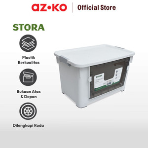 AZKO Stora 52X37X33 Cm Kotak Penyimpanan Dengan Roda - Putih