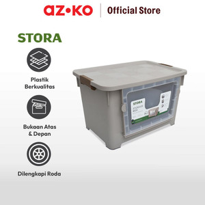 AZKO Stora 52X37X33 Cm Kotak Penyimpanan Dengan Roda - Krem Beige