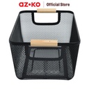 AZKO Stora 31x23x13 Cm Keranjang Penyimpanan Wood Handle - Hitam