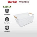 AZKO Stora 31x23x13 Cm Keranjang Penyimpanan Wood Handle - Putih