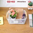 AZKO Stora 24.X17x11 Cm Keranjang Penyimpanan Wood Handle - Putih