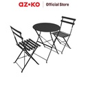 AZKO Soleil Lucio Bistro Set Kursi & Meja Teras Lipat - Hitam