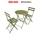 AZKO Soleil Lucio Bistro Set Kursi & Meja Teras Lipat - Hijau
