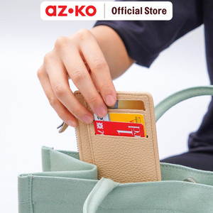 AZKO Ataru Dompet Kartu Dengan Zipper Pu - Krem