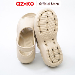 AZKO Ataru Ukuran 36-37 Sandal Wanita Clogs Wedges Sling Back - Krem