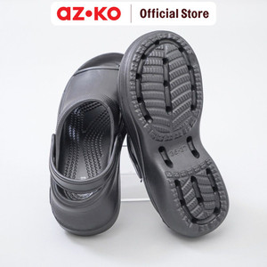 AZKO Ataru Ukuran 40-41 Sandal Wanita Clogs Wedges Sling Back - Hitam