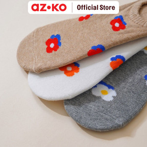 AZKO Ataru Set 3 Pasang Kaos Kaki Wanita Invisible Flower