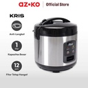 AZKO Kris 1 ltr Deluxe Rice Cooker - Silver
