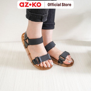 AZKO Ataru Ukuran 41 Sandal Wanita Wide - Cokelat/Hitam