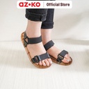 AZKO Ataru Ukuran 41 Sandal Wanita Wide - Cokelat/Hitam