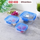 AZKO Komax Set 3 Pcs Wadah Makanan Bb Lock Square