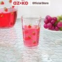 AZKO Kris Set 7 Pcs Teko Dan Gelas Kaca Strawberry