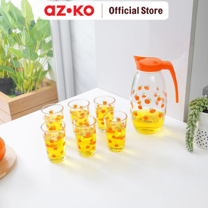 AZKO Kris Set 7 Pcs Teko Minum Dan Gelas Orange