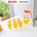 AZKO Kris Set 7 Pcs Teko Minum Dan Gelas Orange